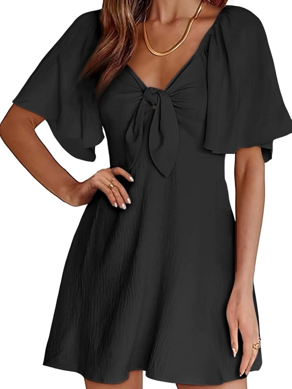 V-Neck Cocktail/Mini-Dress